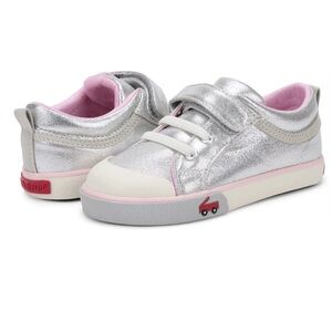 See Kai Run Kristin Silver/Pink Sparkle Size 6